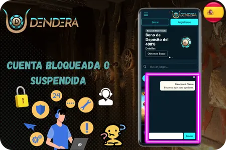 Cuenta suspendida durante el acceso al casino